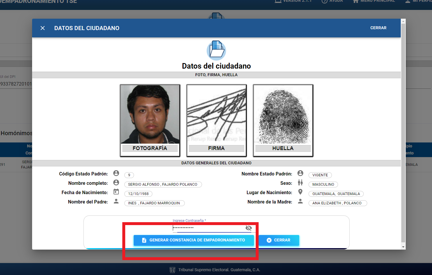 Reimpresi N De Constancia De Empadronamiento Ayuda Del Portal Web