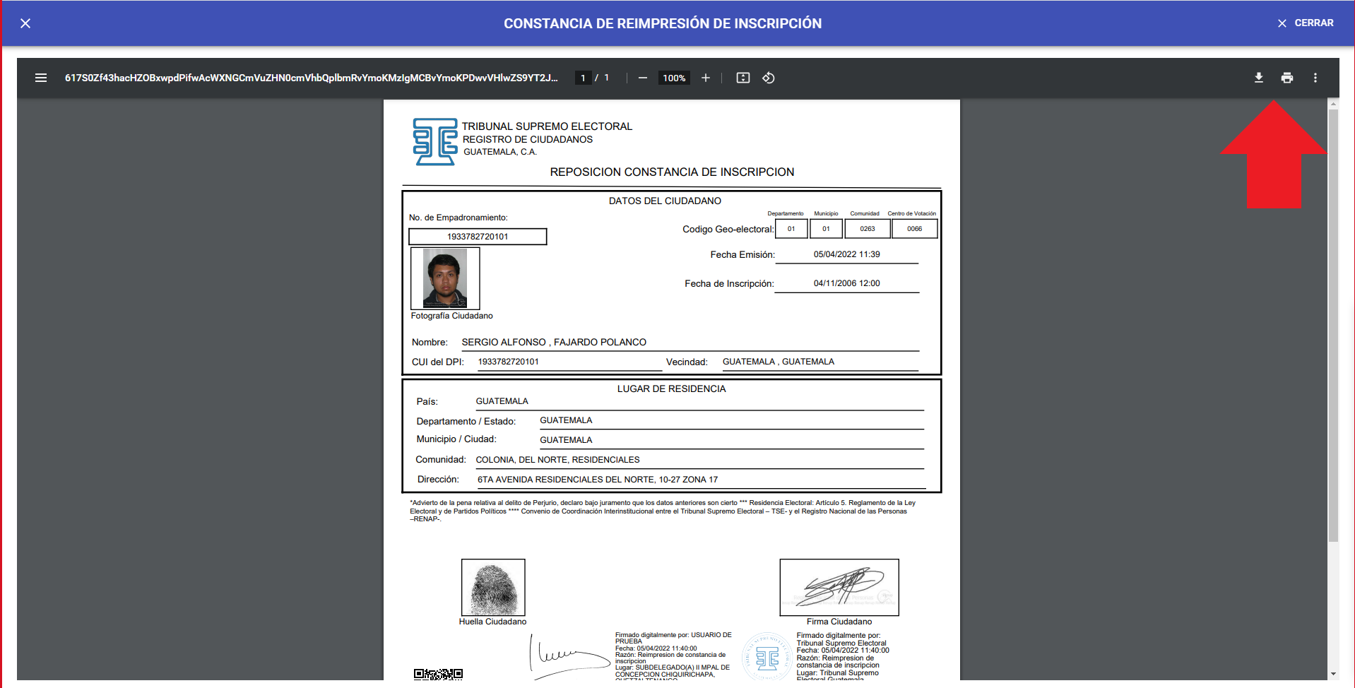 Reimpresión De Constancia De Empadronamiento Ayuda Del Portal Web Interno Tse 6351